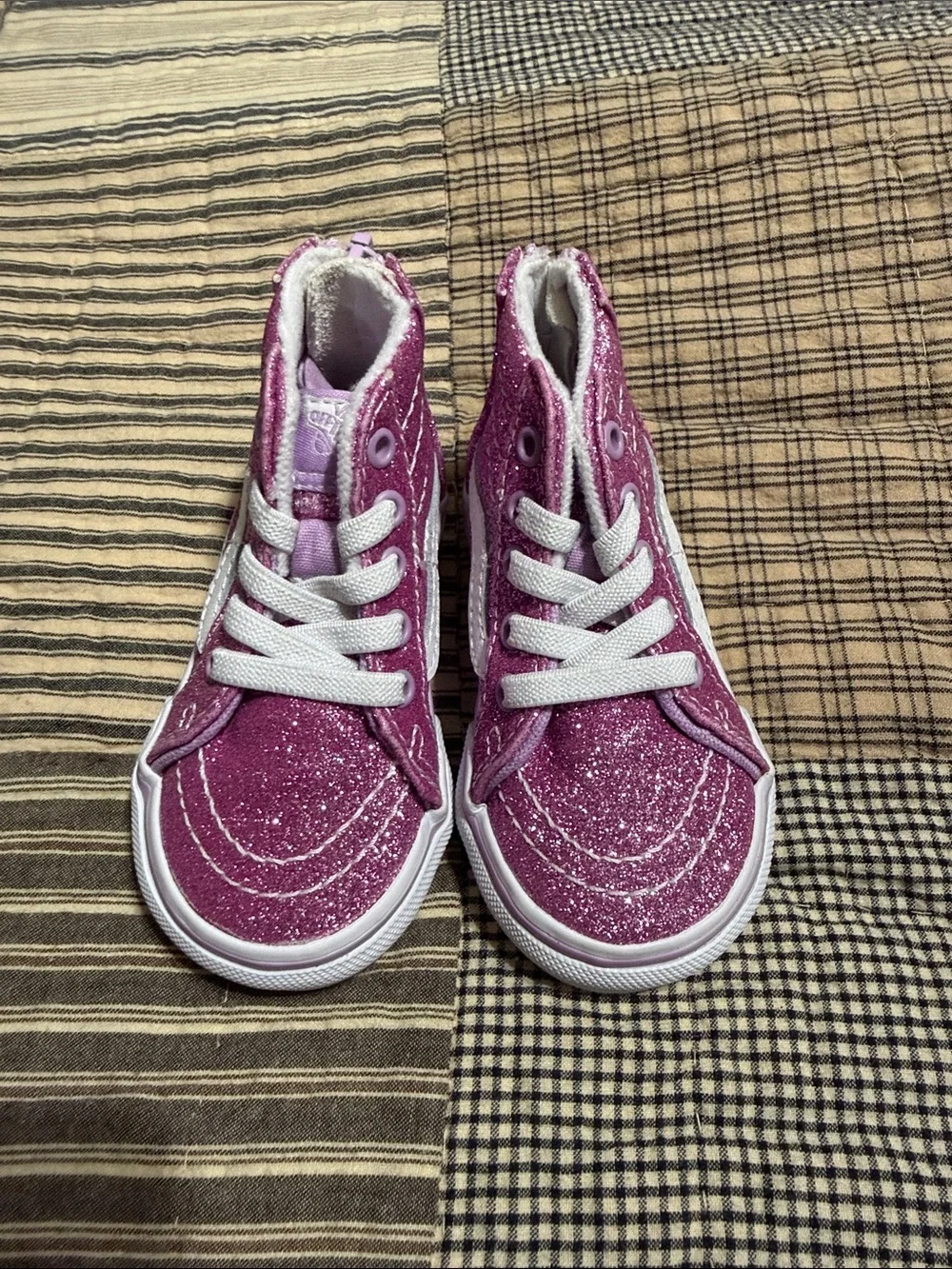 Vans Kids Glitter High-Top Sneakers in Sparkle Purple